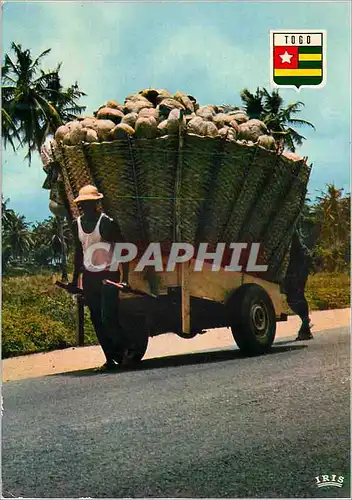 Moderne Karte Republique du Togo Charrette de Noix de Coco