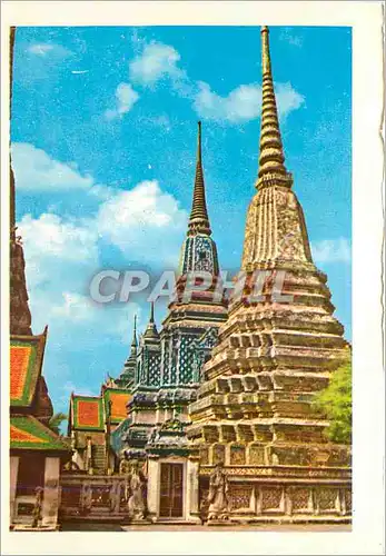 Moderne Karte Bangkok Thailand Scene of Wat Phra Jetubon (Wat Po)