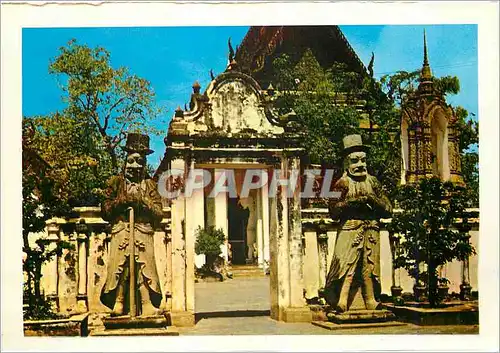 Moderne Karte Bangkok Thailand Gate Way to the Reclining Buddha Chapel Wat Po