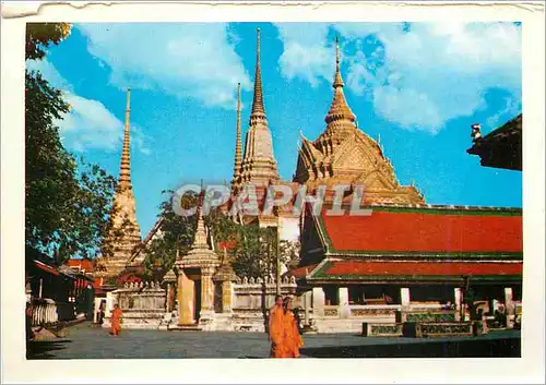 Moderne Karte Bangkok Thailand Scene of Wat Po the Most Extensive Temple