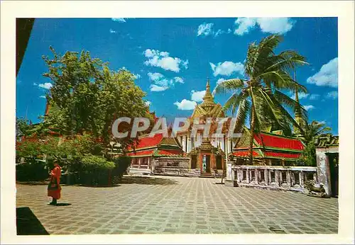 Moderne Karte Bangkok Thailand Scene of Wat Phra Jetubon (Wat Po)