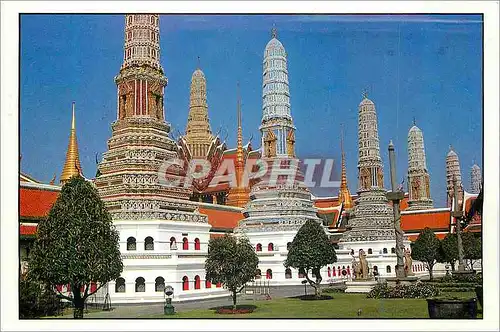 Moderne Karte Bangkok Thailand the Pagodas on the Grounds of the Emerald Buddha Temple