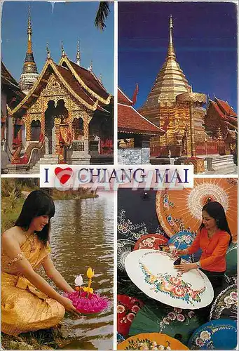 Cartes postales moderne Chang Mai Thailand Upper Left Wat Thoung Yoo