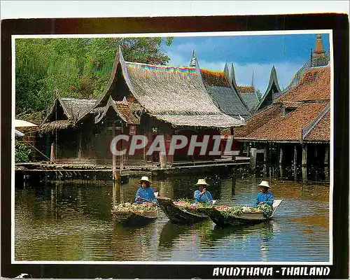 Cartes postales moderne Ayuthaya Thailand the Vegetable and Fruits are Sold along the Canal