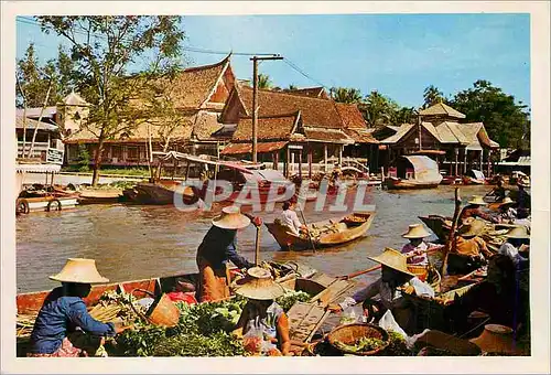 Cartes postales moderne Bangkok Thailand Wat Sai Floating Market