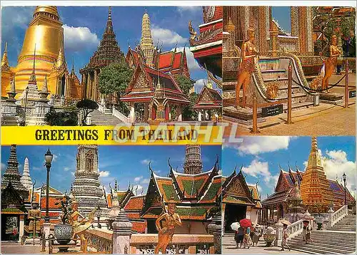 Cartes postales moderne Greetings from Thailand Different Corners Inside Wat Phra Kaeo in Bangkok
