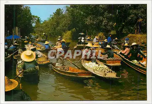 Moderne Karte Thailand Damnernsaduak Floating Market Rajburi Province