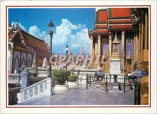 Cartes postales moderne Bangkok the Beautiful Most Excellent Thai Arts in a Corner of Wat Phrakaeu Elephant