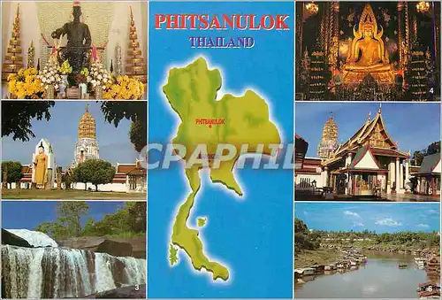 Moderne Karte Phitsanulok Thailand the Shrine of King Naresuan the Great Wat Phra Si Rattana Mahathat