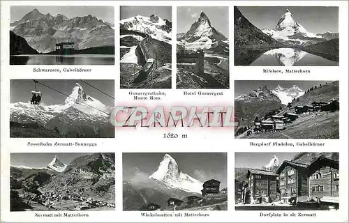 Cartes postales moderne Zermatt 1620m Schwarzsee Gabelhorner