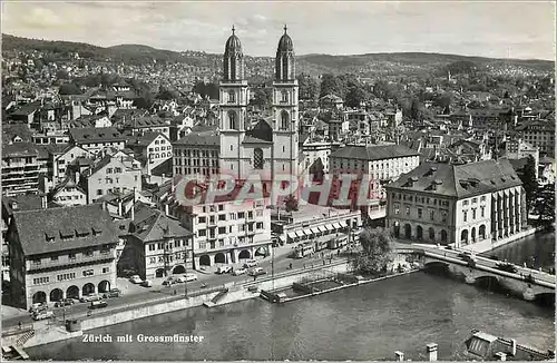 Moderne Karte Zurich mit Grossmunster