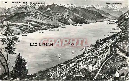 Cartes postales moderne Evian les Bains et Lac Leman