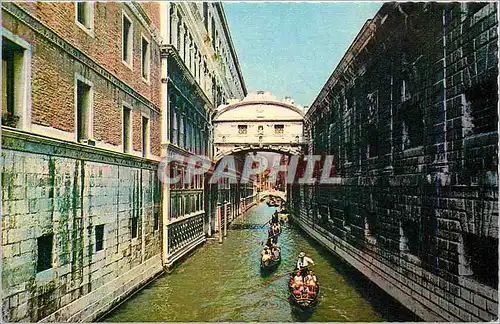 Moderne Karte Venise Pont des Soupirs Bateaux