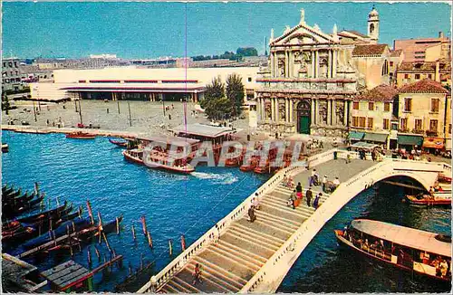 Moderne Karte Venise Pont des Scalzi et Gare Bateaux