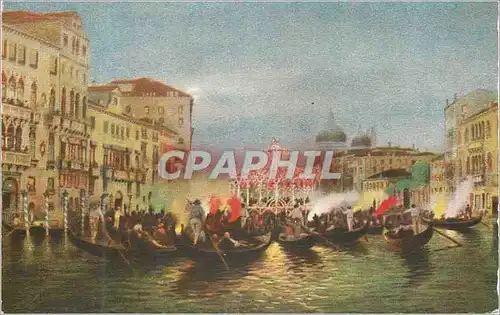 Cartes postales moderne Venezia Canal Grande Serenate Bateaux