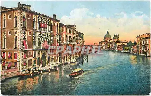 Moderne Karte Venezia Grand Canal et Palais Franchetti Bateau