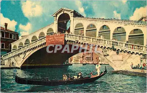 Cartes postales moderne Venezia Le Pont de Rialto Bateau