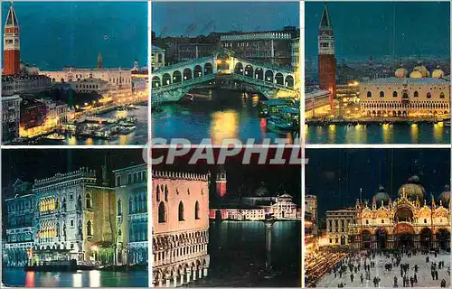Cartes postales moderne Venezia Canal Grande Ponte di Rialto Bacino S Marco Ca d'Oro Isola di S Giorgio Piazza S Marco