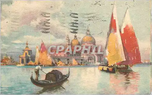 Cartes postales moderne Venezia Eglise de St Salute Bateaux