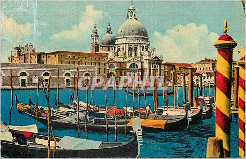 Moderne Karte Venezia Basilique Della Salute Bateaux