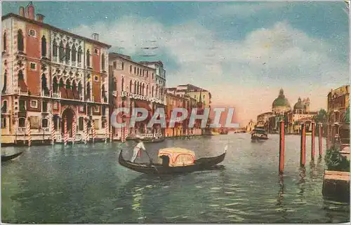 Moderne Karte Venezia Canal Grande e Chiesa della Salute Bateau