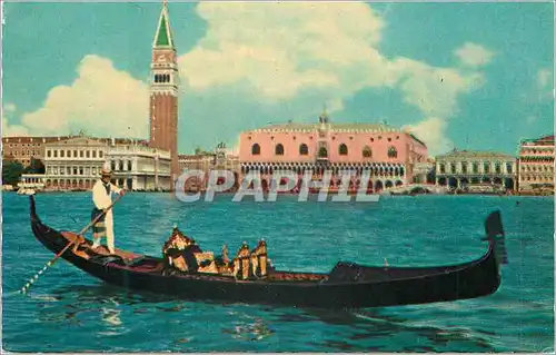 Moderne Karte Venezia Panorama et Gondole Bateau