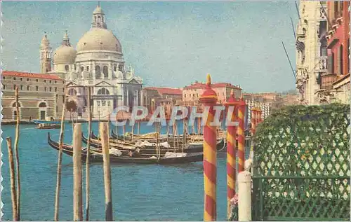Moderne Karte Venezia Eglise da la Salute Bateaux
