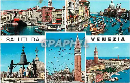 Moderne Karte Saluti da Venezia Bateaux