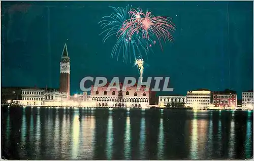 Cartes postales moderne Venise de Nuit Panorama Bassin St Marc