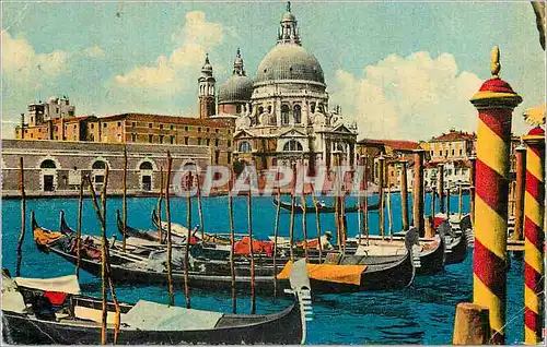 Moderne Karte Venezia Basilique Della Salute Bateaux