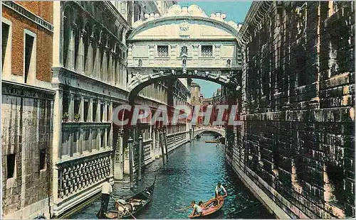 Moderne Karte Venezia Pont de Soupirs Bateaux
