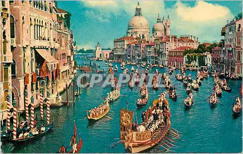 Cartes postales moderne Venezia Canal Grande et Regate Bateaux Timbre Jeux Olympiques
