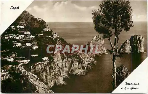 Moderne Karte Capri Panorama e Faraglioni