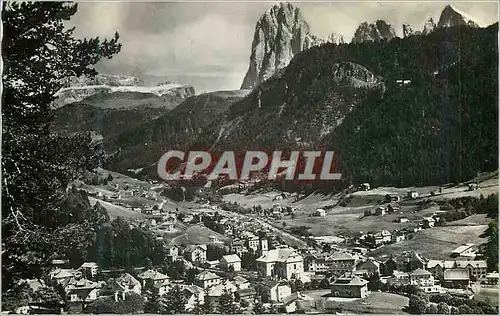 Moderne Karte Dolomiti Val Gardena Ortisei m 1236 Verso Gruppo Sella m (3171) Saossiungo m (3178)