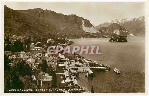Moderne Karte Lago Maggiore Stresa Borromeo Panorama
