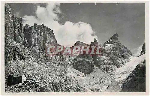 Moderne Karte Dolomiti di Brenta (Trentino) Rifugio Tuckett m 2268 e la Bocca di Tuckett m 2656 Castello Campa