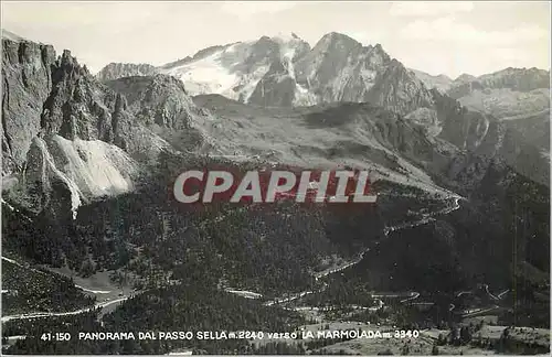 Cartes postales moderne Panorama dal Passo Sella m 2240 verso la Marmolada m 3340