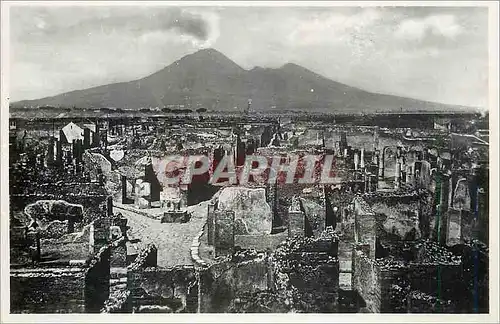 Moderne Karte Pompei vue Panoramique Volcan