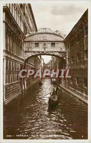 Cartes postales moderne Venezia Rio e Ponte del Sospiri Bateau