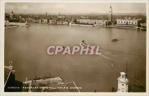 Moderne Karte Venezia Panorama Visto dall'Isola s Giorgio Bateau