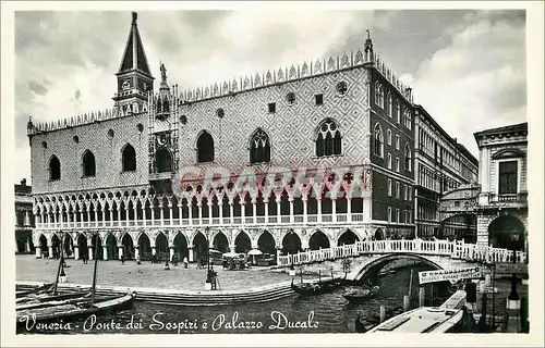 Moderne Karte Venise Pont des Sospiri et Palais Ducal