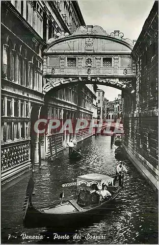 Moderne Karte Venezia Pont des Soupirs Bateau