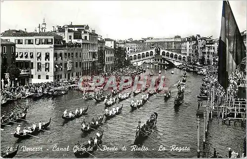 Moderne Karte Venezia Canal Grande Pont de Rialto la Regate Bateaux