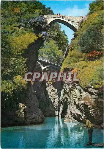 Moderne Karte Varallo Vieux et Nouveau Pont sur la Gula