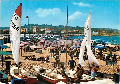 Moderne Karte Fano Spiaggia Plage Bateaux