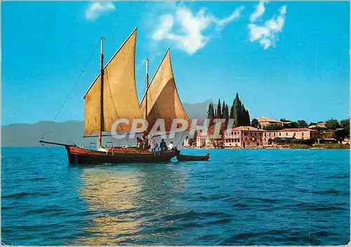 Cartes postales moderne Lago di Garda Cap St Vigilio Bateau