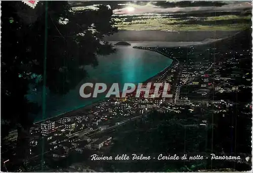 Moderne Karte Notturno Panorama Riviera delle Palme Nocturne Panorama