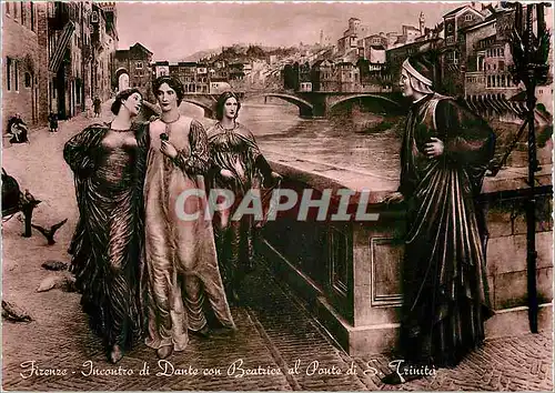 Cartes postales moderne Florence Rencontre de Dante avec Beatrix pres du Pont de S Trinite