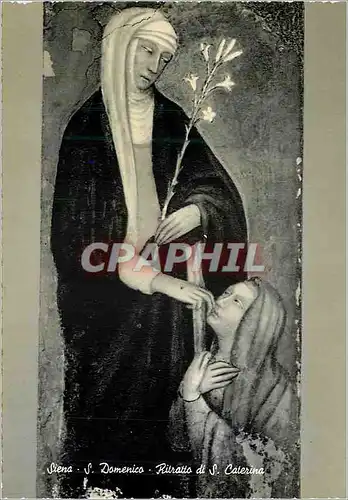 Cartes postales moderne Siena S Domenico Peinte de S Caterina (Andrea Vanni) (Protecteure d'Italie)