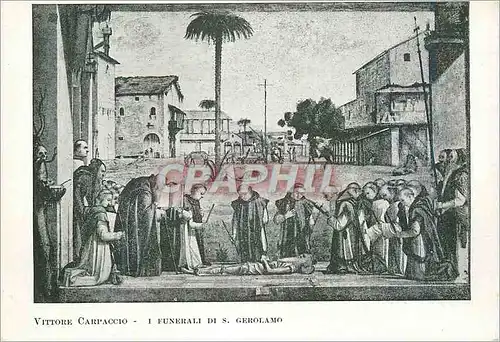 Cartes postales moderne Venezia Scuola Dalmata dei SS Trifone Vittore Carpaccio Funerali di S Gerolamo